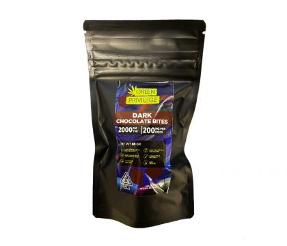 green privilege dark chocolate bites 2000mg
