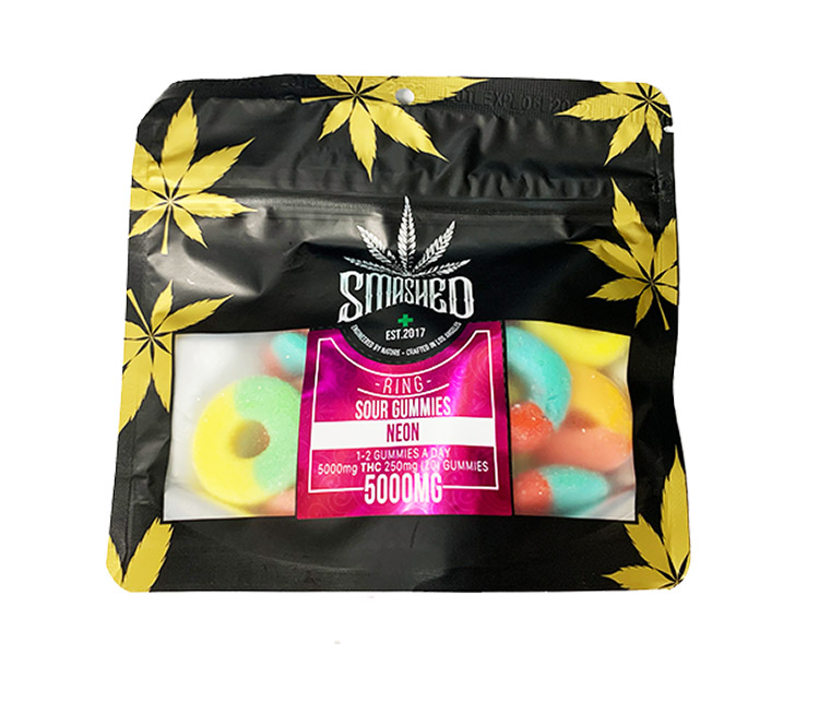 smashed chamoy sour worm gummies