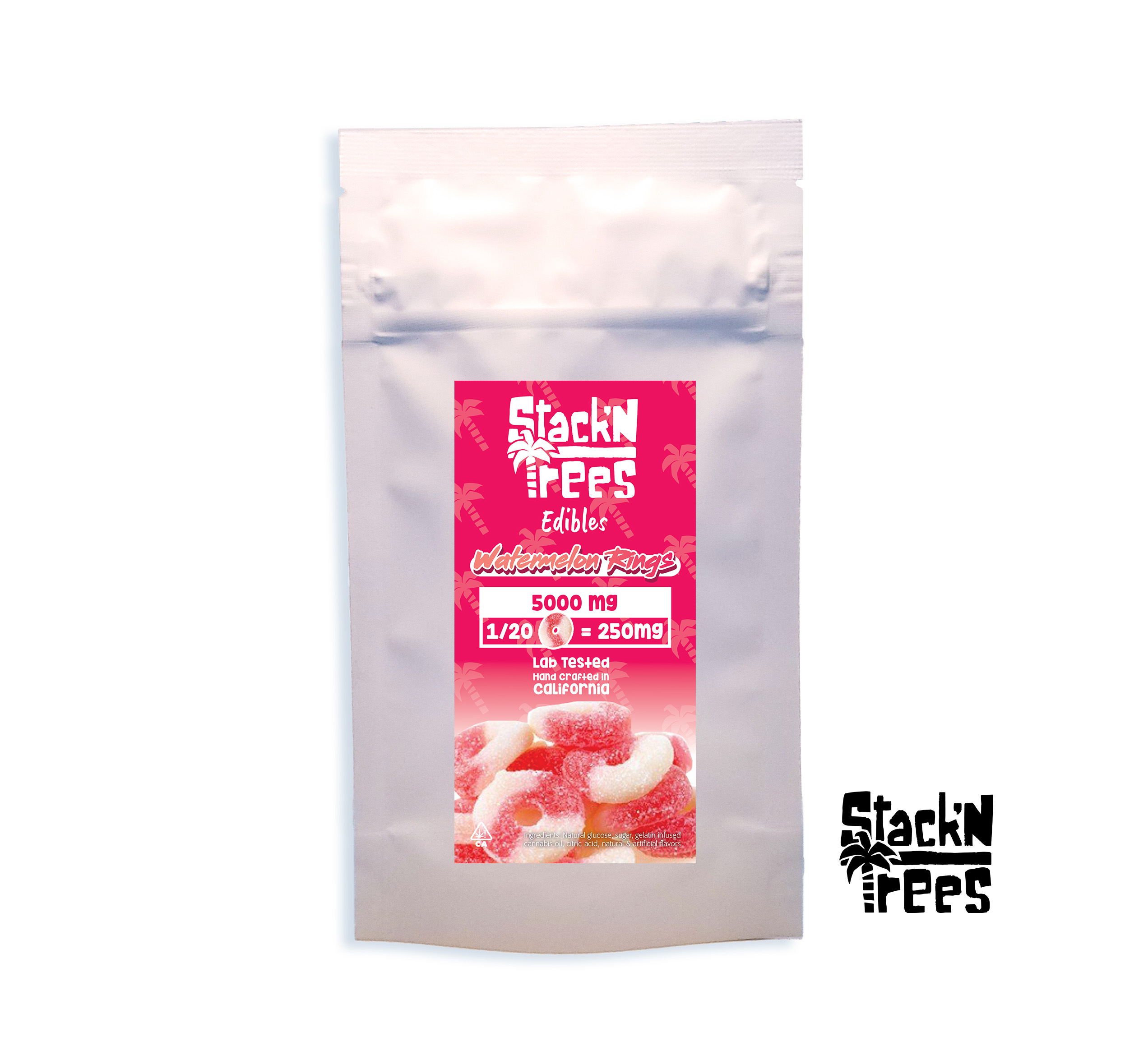 THC Edible 5000mg Neon Ring Gummies